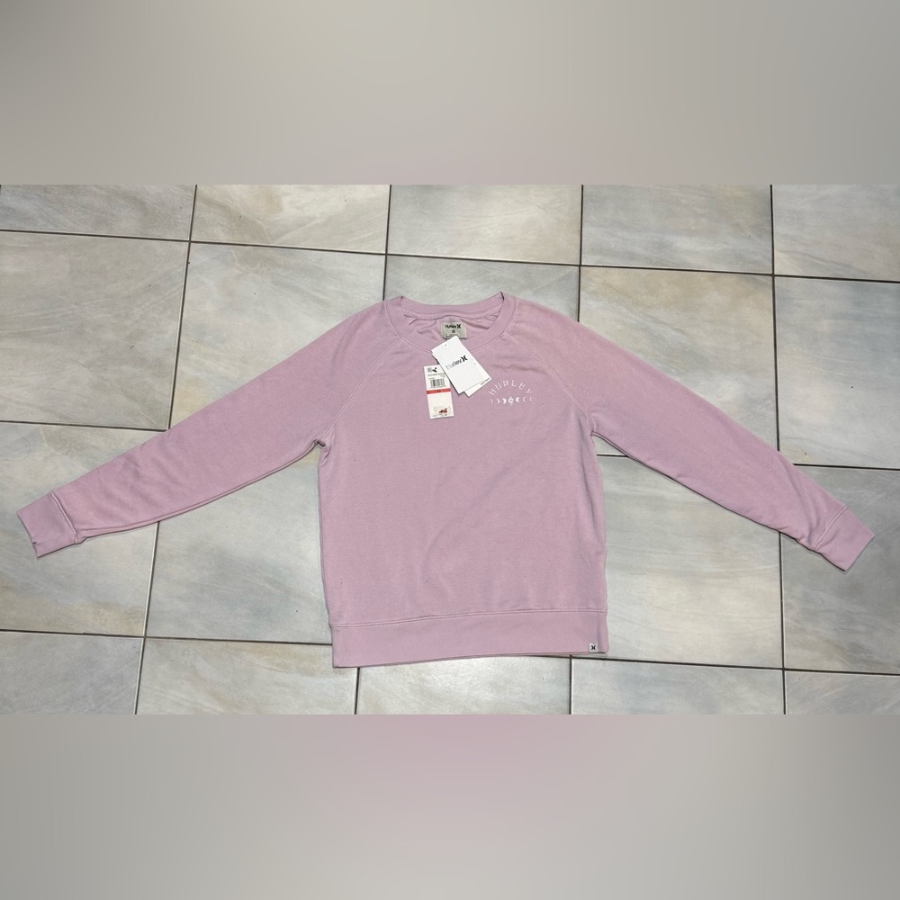 Hurley Lavender Crewneck Sweatshirt XS Sun Moon Graphic NWT